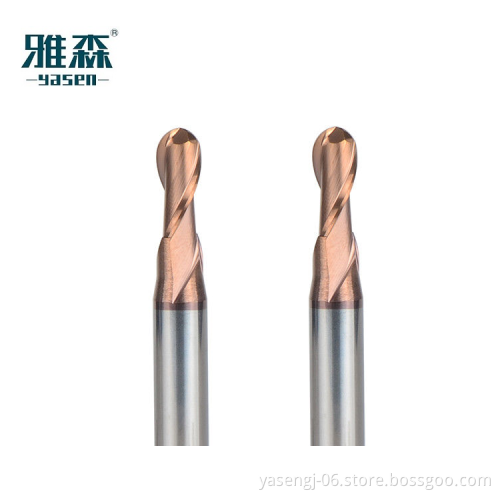 YASEN China Wholesale Professional Portable Solid Carbide Nose Ball Bit CNC End Milling Cutters for Wood